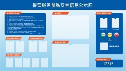 餐饮服务食品安全信息公示栏