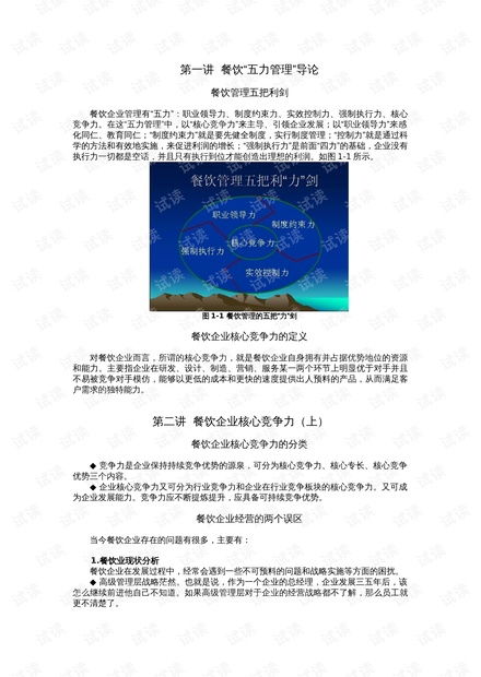 餐饮企业五力管理模式资源 csdn文库